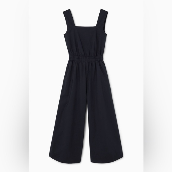 COS Navy Blue Gathered Open Back Jumpsuit - Picture 4 of 15
